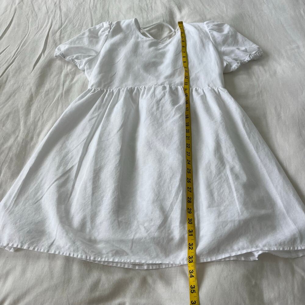 Aritzia Sunday Best NWT Saida White Puff Sleeve Back Tie Mini Dress Size Large - Picture 9 of 14